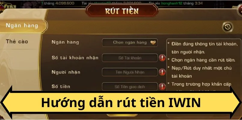 Hướng dẫn chuẩn xác từng bước rút tiền IWIN chuẩn